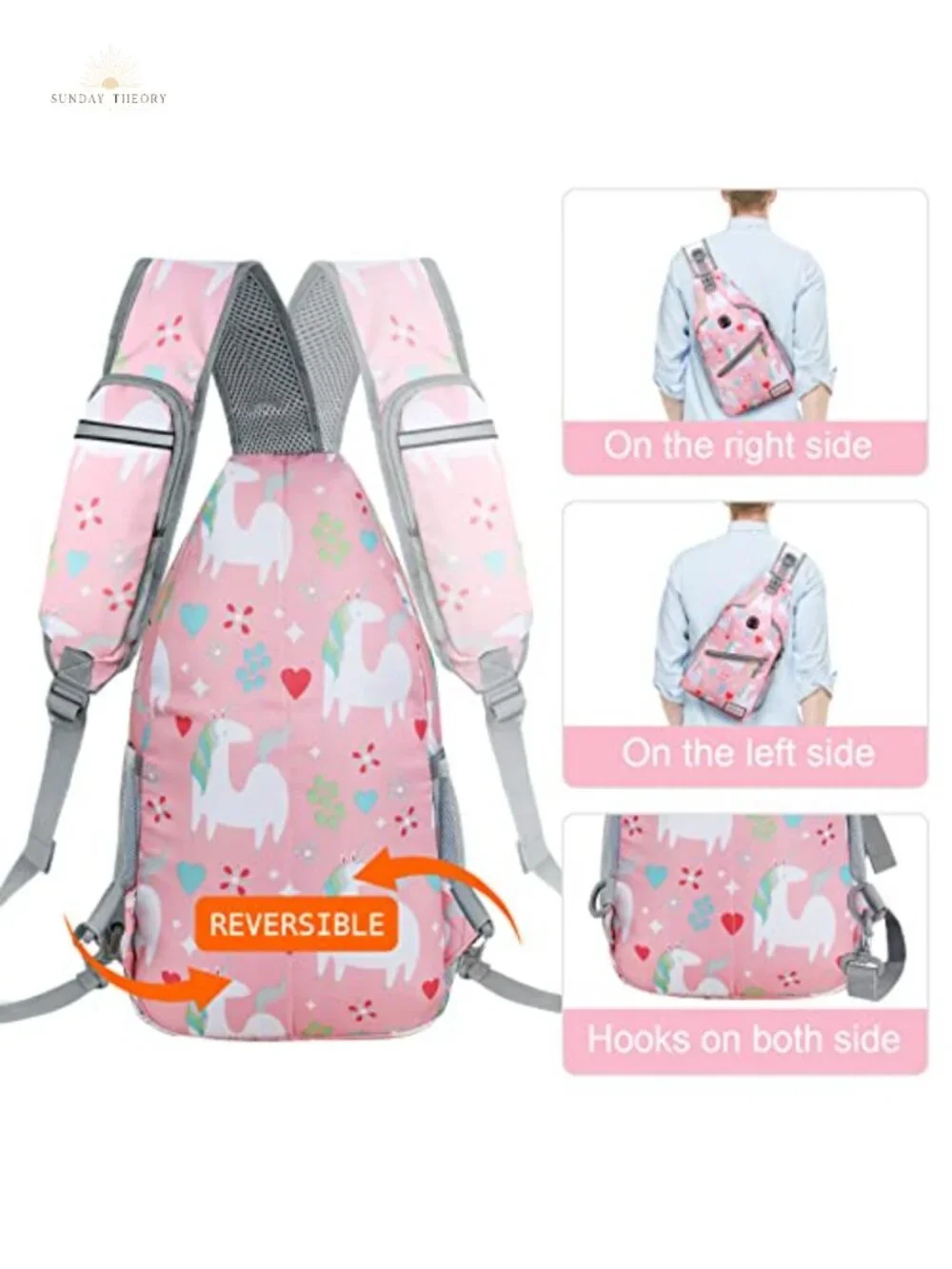 Water Resistant Nylon Sling Backpack for Travel Hiking Crossbody Daypack Anti